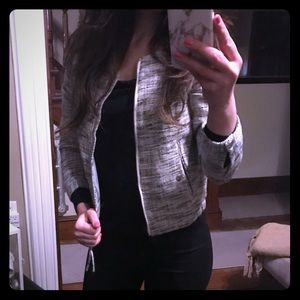 H&M black & white tweed blazer